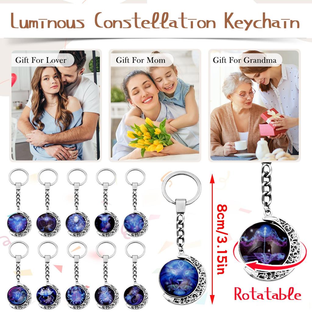Drehbarer Hemisphären Sternbild Schlüsselanhänger Zeit Edelstein Schlüsselanhänger Anhänger