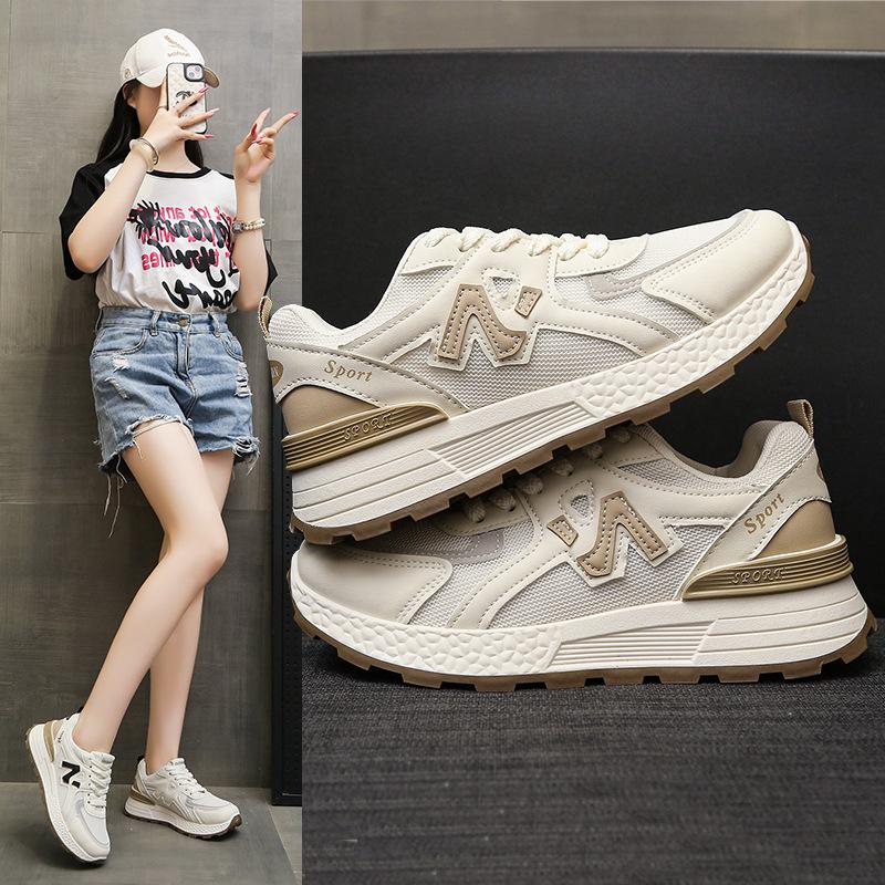 Popular summer mesh dad shoes women 2025 new breathable platform sports casual shoes versatile waffle Forrest Gump shoes