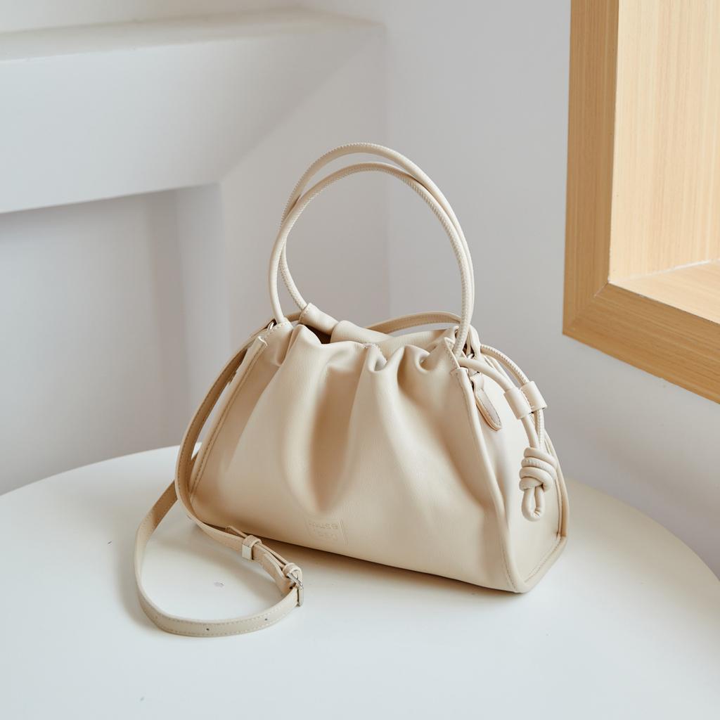 Advanced Women's One Shoulder Diagonal Cross Bag, New High-quality Cloud Bag, Versatile Soft Leather Pleated Handbag