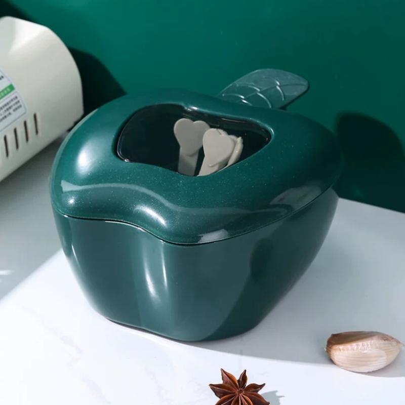 Creative Fruit Shaped Multi Grid Design Seasoning Box Comes With 4 Spoons Perfect For Various Seasoning A3