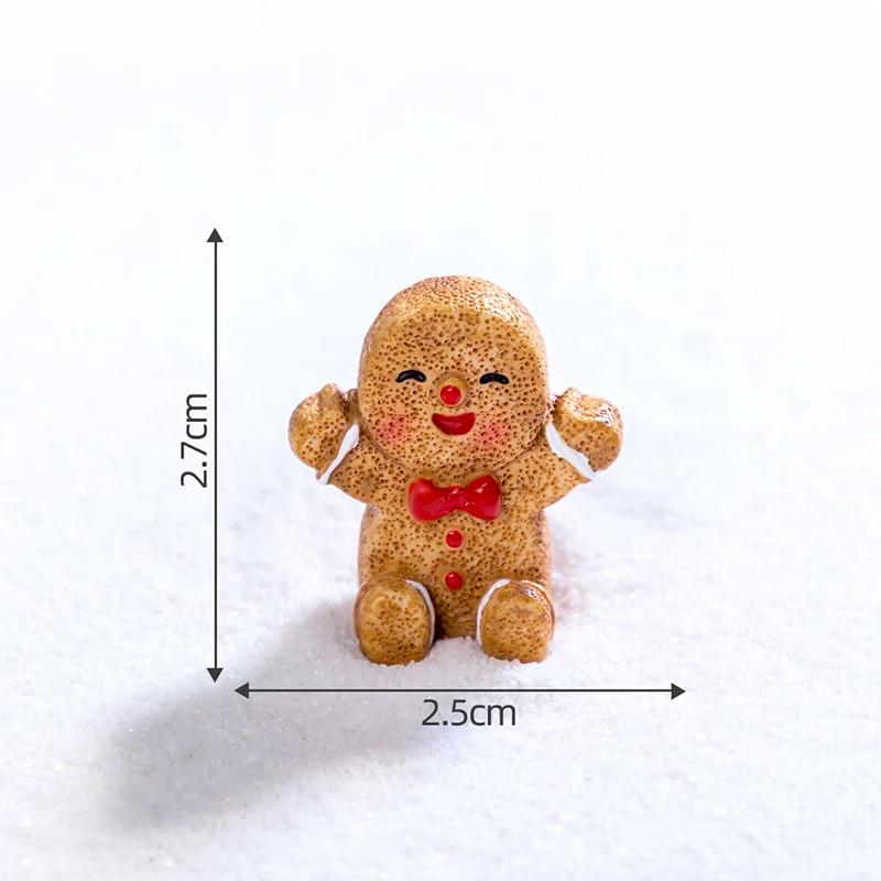 New Mini Christmas Ornament Gingerbread Man Snowman Micro Landscape Dollhouse Model DIY Dollhouse Christmas Decorations