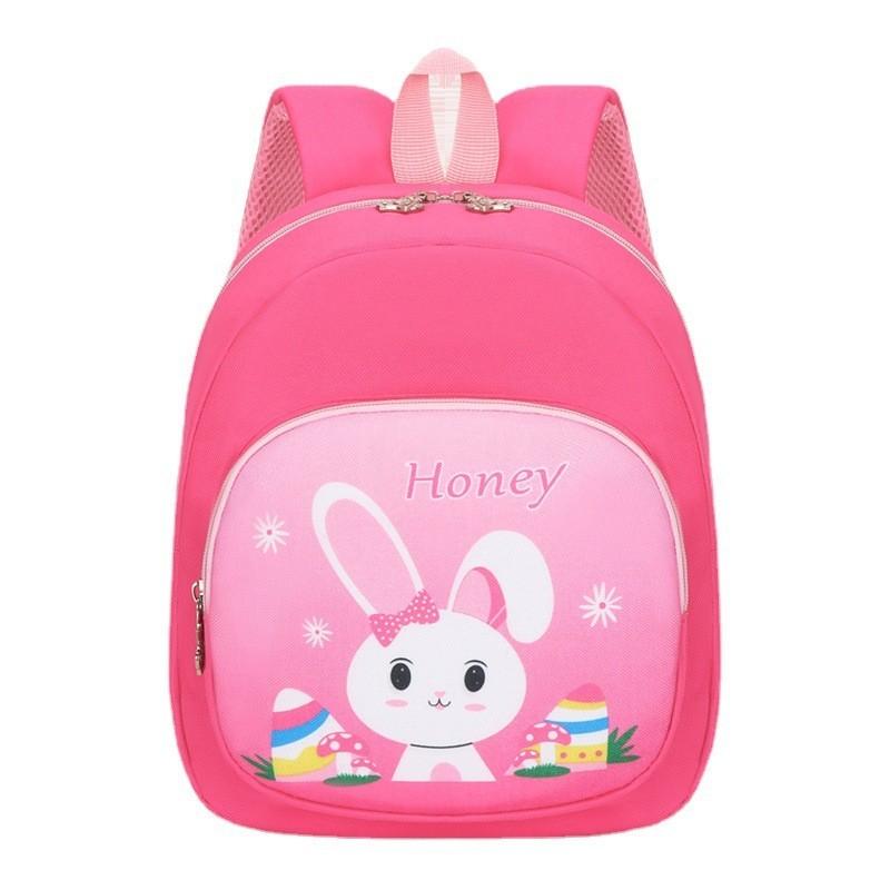 Adorable Cartoon Print Canvas Backpack For Kids With Comfortable Air Cushion Straps