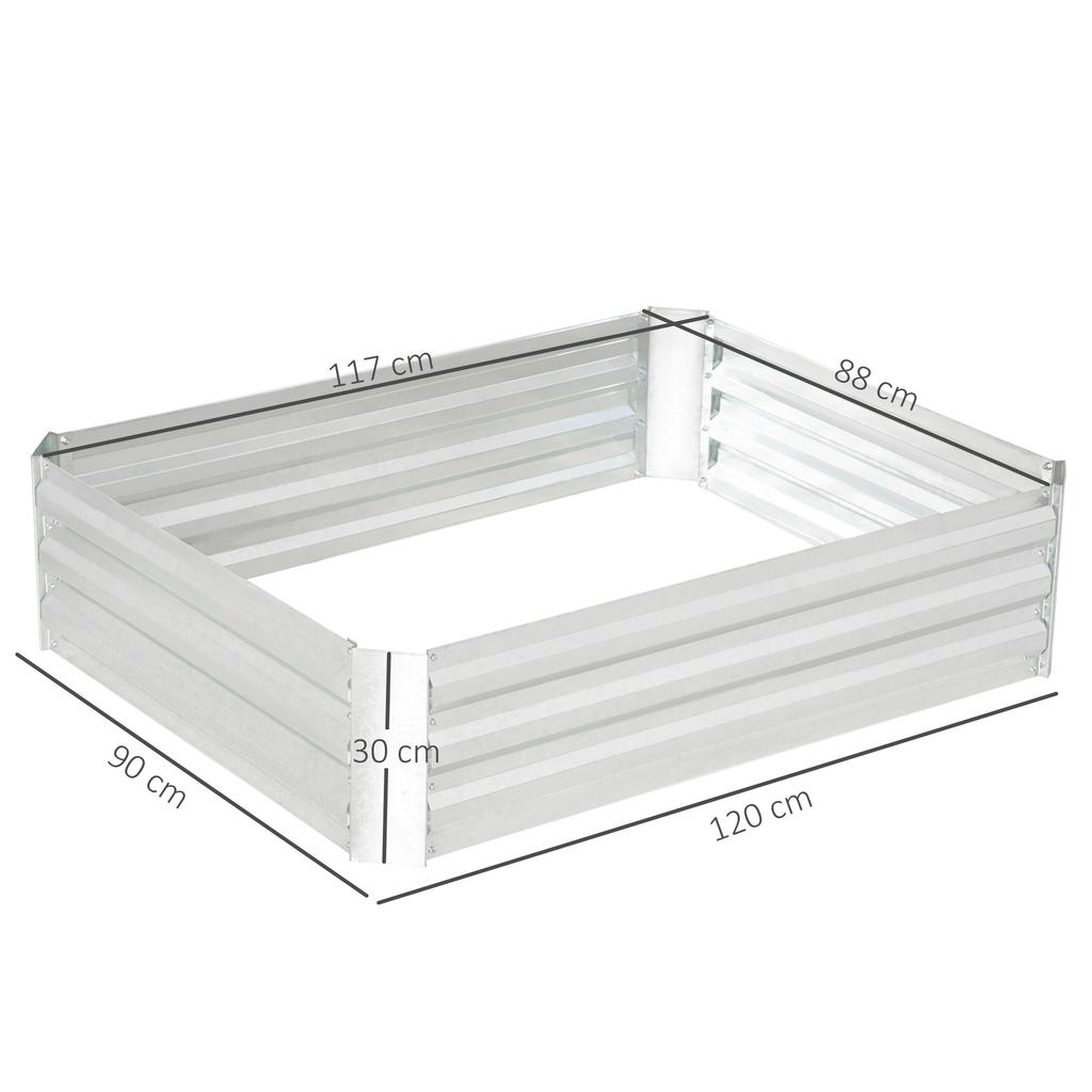 Raised Garden Bed Made of Steel, Planting Bed Cold Frame Garden Bed Flower Box Stackable, Planting Box Vegetable Bed 120x90x30cm for Garden Balcony