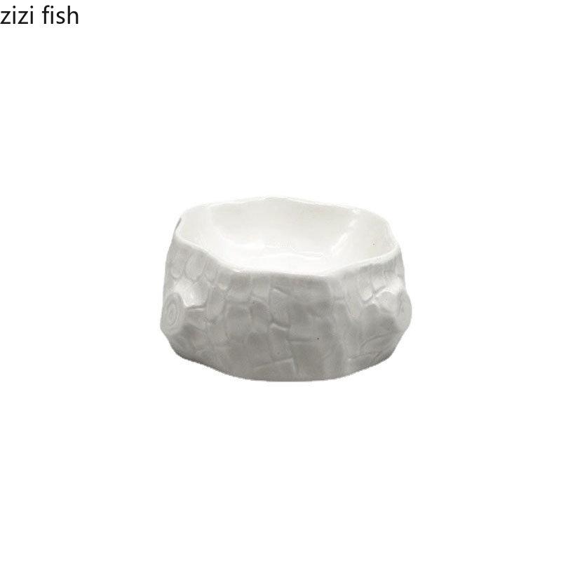 Ceramic Dinner Plate Restaurant Creative Stump Shaped Dessert Plate Sushi Plate Snack Plates Household Solid Color Tableware