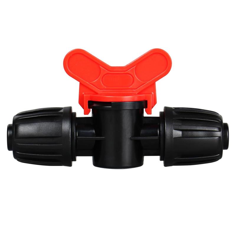 Conectores de porca Válvula de interruptor de gotejamento para tubo de gotejamento de 1/2" Válvula de corte de fluxo de água de 16 mm Conexões