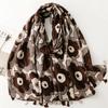 Winter Fashion Poppy Floral Tassel Viscose Shawl Scarf Ladies Soft Pashmina Hijabs And Wraps Foulard Muslim Sjaal 180*90Cm