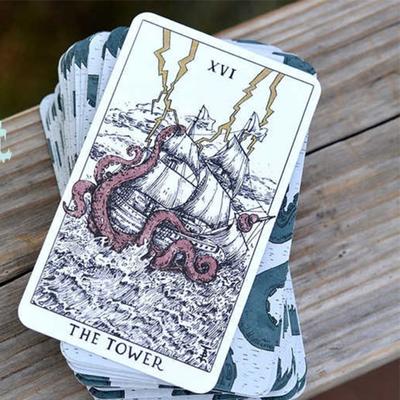 Tempest Tarot Deck Card Games 78 Pcs Ocean Themed Tarot Cards Beautifully Designed Deck for Beginners 10.3*6cm
