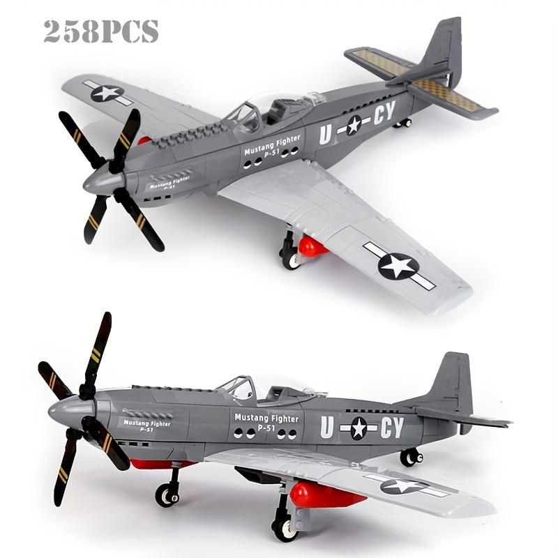 

Военный истребитель P-51 Mustang, армейские развивающие строительные блоки, игрушки на день рождения, рождественские подарки