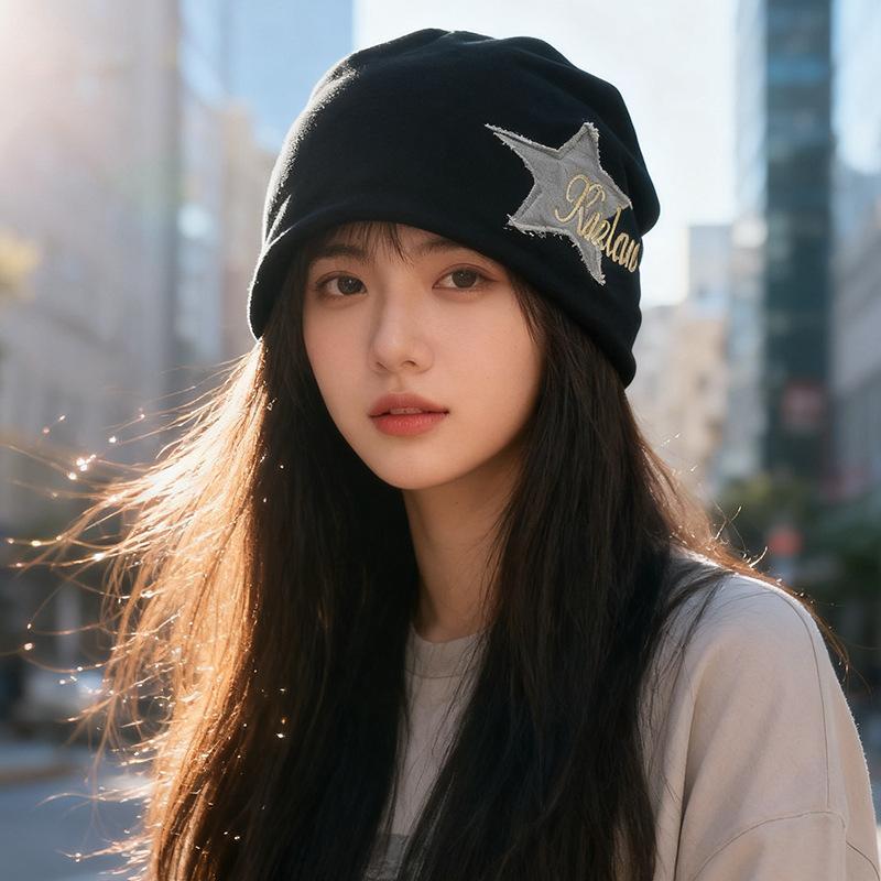 

Hats for Women American Versatile College Style Pile Hat Autumn and Winter Niche Trend Ins Star Baotou Hat Ear Protection Confinement Hat M（56-58cm）