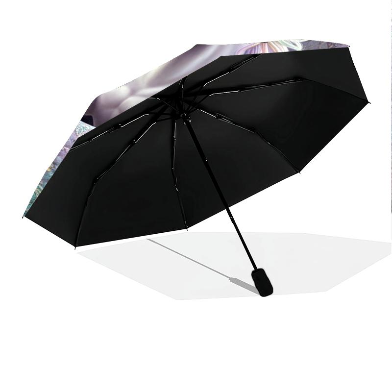 1 PC Automatic Folding Umbrella - Cartoon Pattern, Portable & Foldable Design with 8 Ribs, Christmas Birthday Gifts
