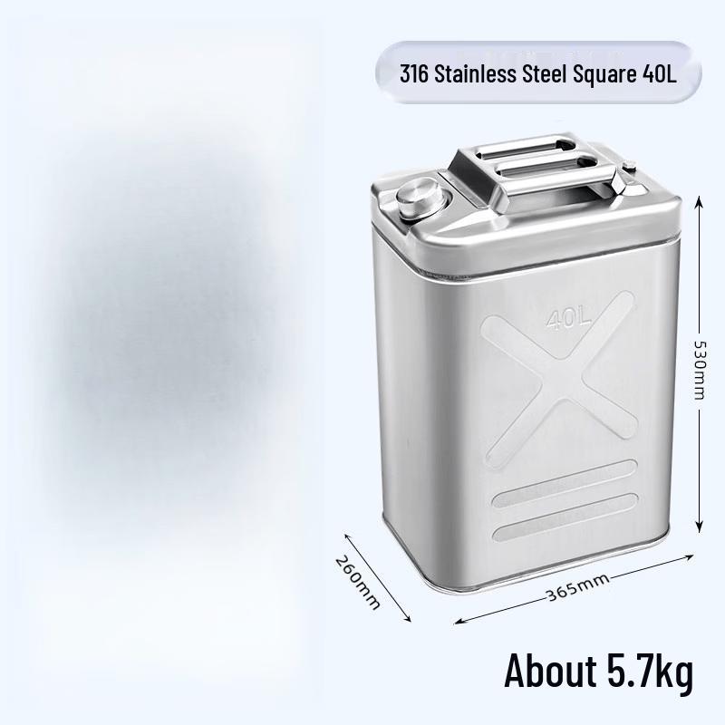 Jun Ding Ying 40L 316 Stainless Steel Square Fuel Drum