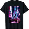 Streets of Tokyo Japan Night Scene With Lights - Vaporwave T-Shirt Size S-5XL