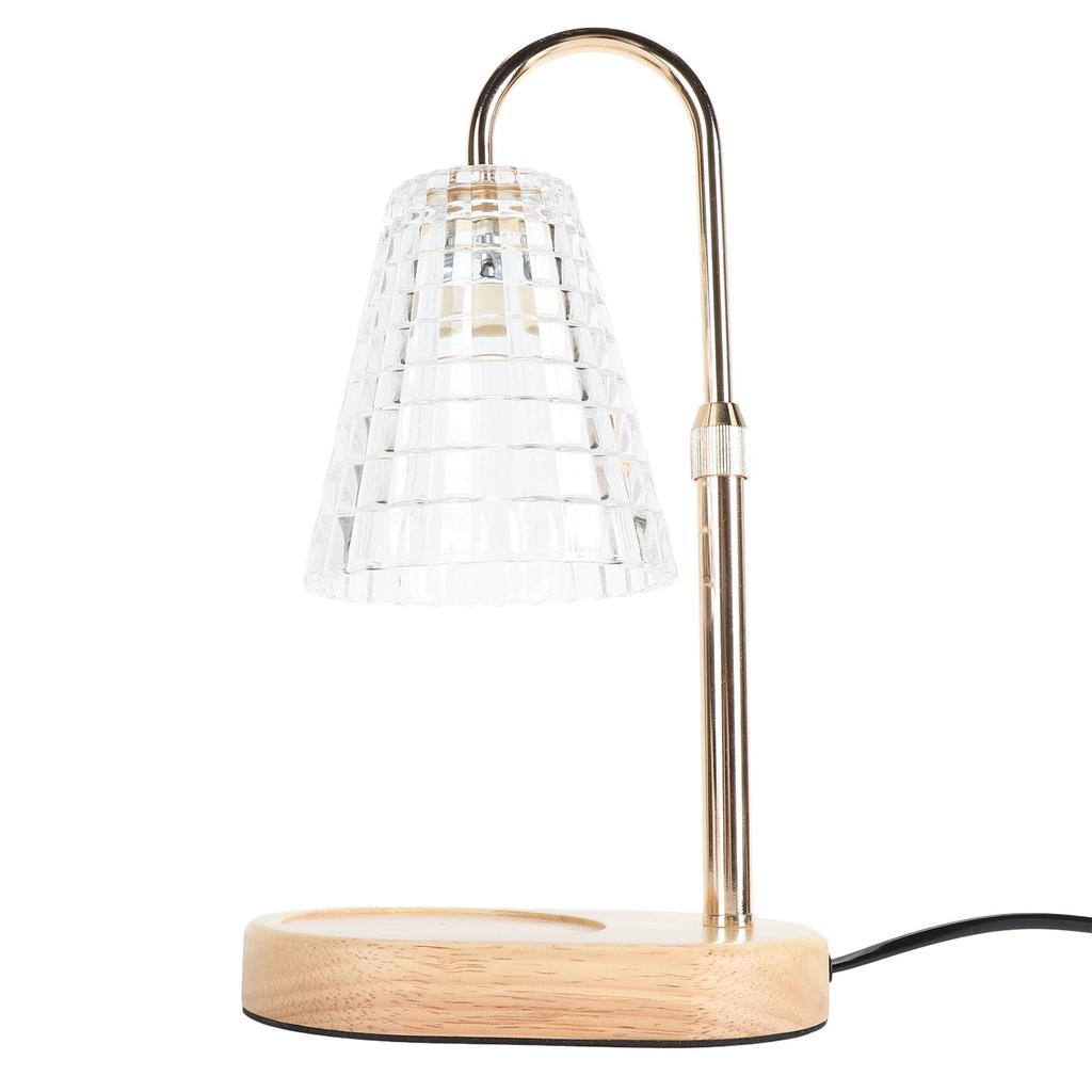 Candle Warmer Lamp Dimmable Height Adjustable Electric Scented Wax Melter with 2 50W Bulbs and Wooden Base for Home