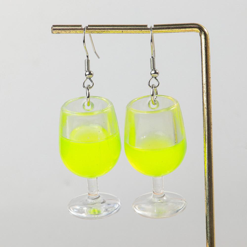 New Large Red Wine Glasses Acrylic Dangle Earring for Women Resin 3D Drink Cup Bottle Drop Earring Funny Creative Jewelry Gifts