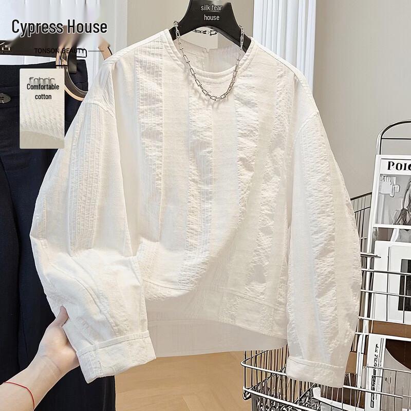 Sibaisha Women s Round Neck Long Sleeve Loose Pullover Shirt S