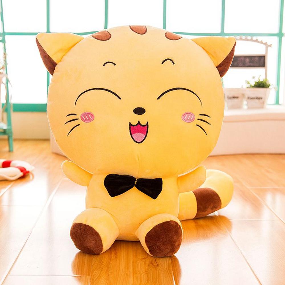 22CM Big Face Cat Plush Toy Cute White And Yellow Eyes Love Smiling Soft Cat Doll Children's Birthday Christmas Gift
