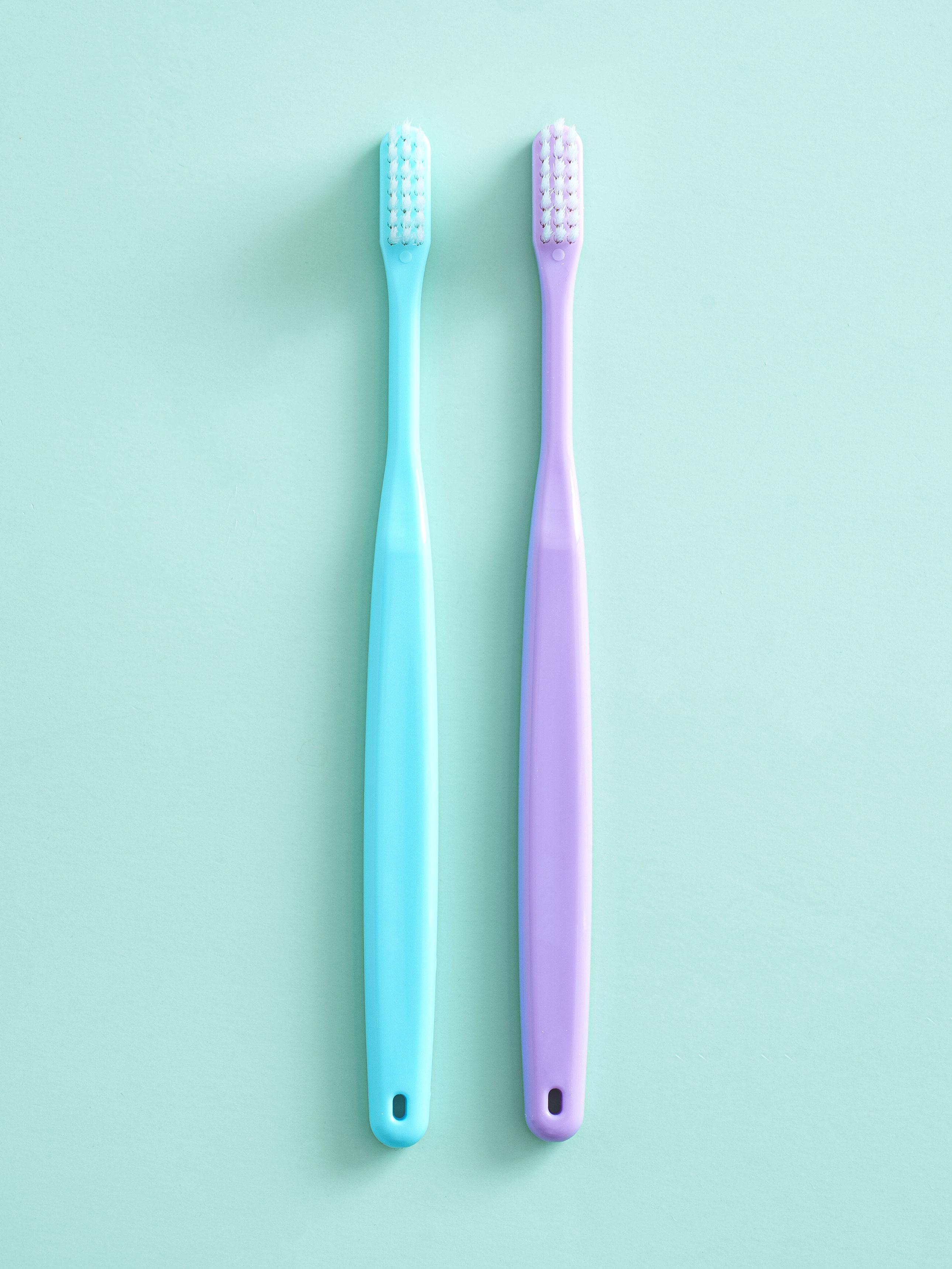 Tanabe Japanese Micro-Fine Bristle Toothbrush, 2-Pack (Purple Blue) 1ea