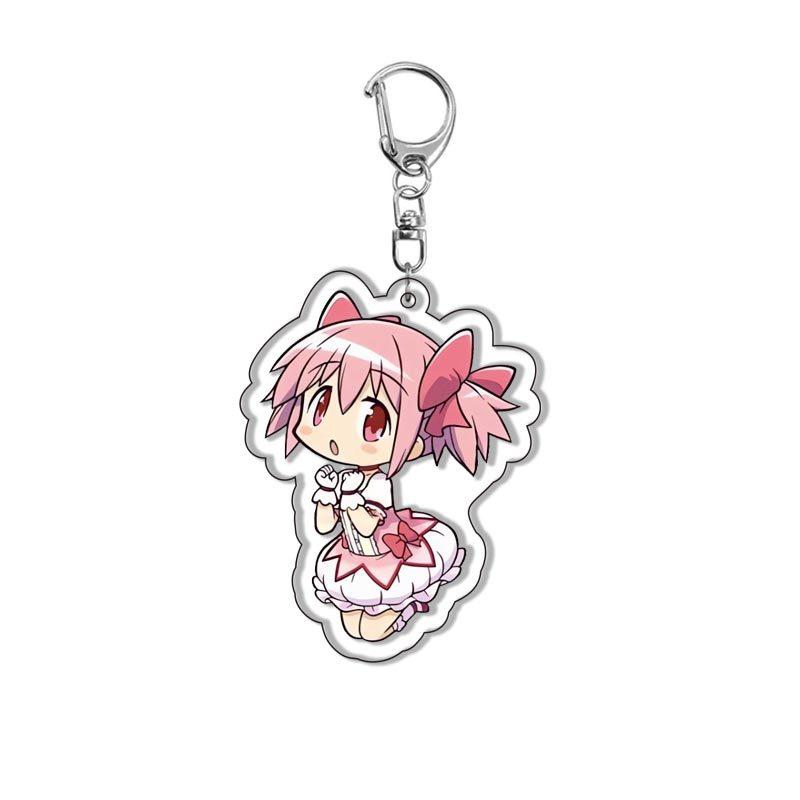 Anime Acrylic Keychain Puella Magi Madoka Magica Character Pendant Keyring for Bag Cosplay Gifts