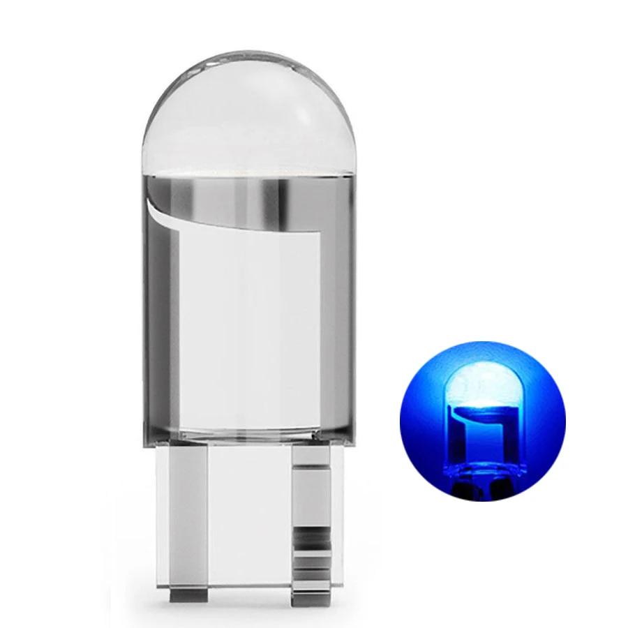 

Автомобильная светодиодная лампа T10 12 В COB Стеклянный корпус Водонепроницаемая клиновидная лампа Автомобильные аксессуары T10-blue,10pcs