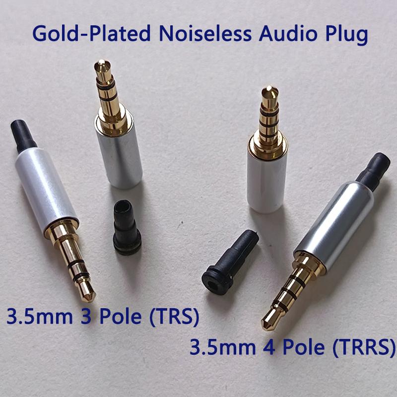 1/3/5 Sets Gold-Plated 3.5mm Stereo Headphone Plug 3 Pole / 4 Pole TRS TRRS Audio Jack Connector for DIY Headphone RepairGood product