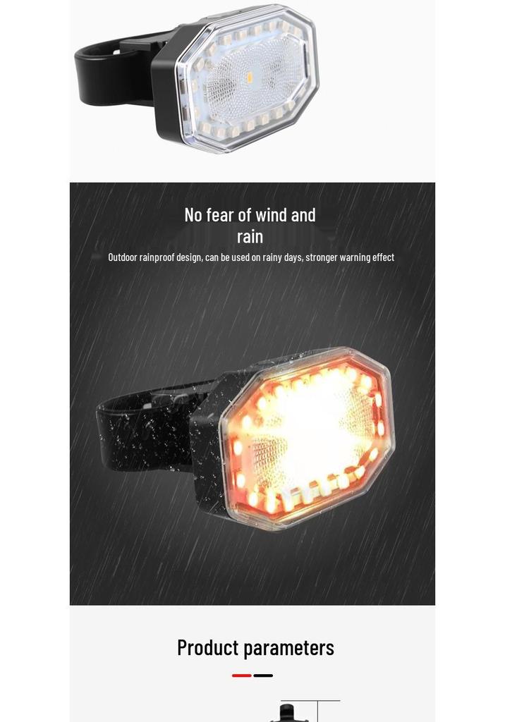 Rainproof LED Bicycle Tail Lights, USB Rechargeable, High Brightness Safety Warning for Cycling