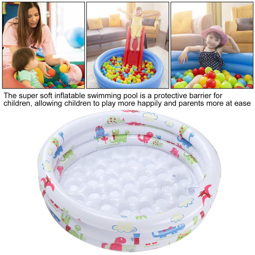 90CM Baby Swimming Pool Dinosaur Pattern Round Inflatable Children Water Game Play Pool
