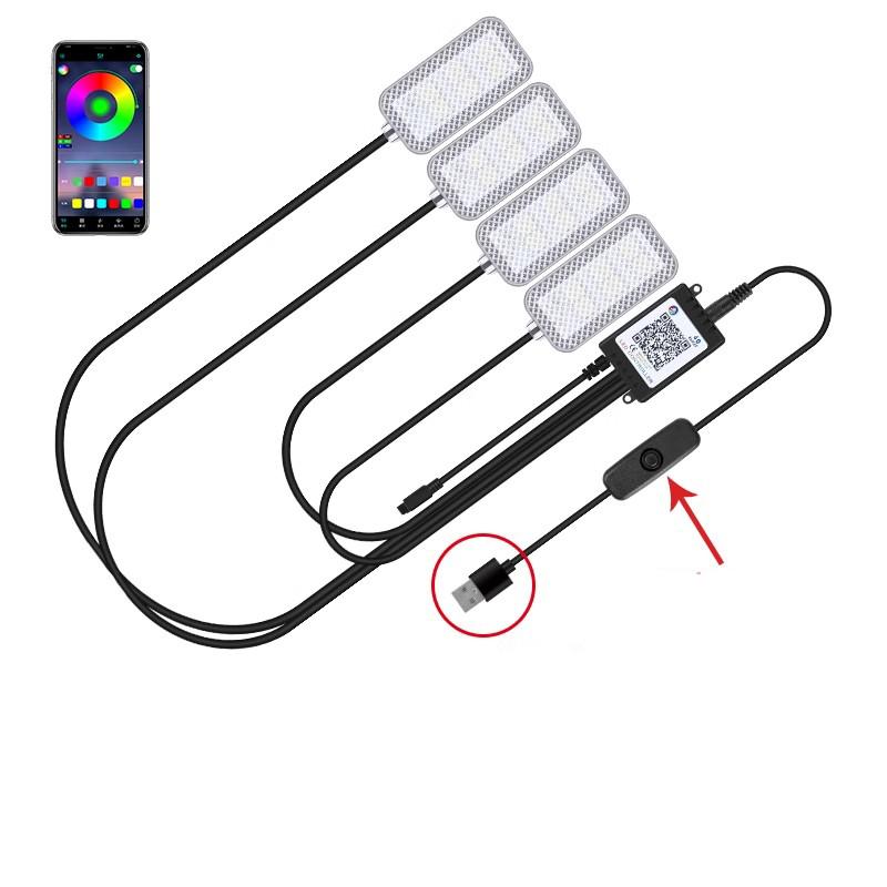 Led Car Foot Ambient Light With USB Neon Mood Lighting Backlight Music Control App RGB Auto Interior Decorative Atmosphere Light