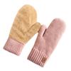 Warm Warm Gloves Thick Knit Mittens Fashion Double-Layer Mittens  Cold Weather