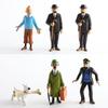 6pcs The Set Adventures Of Tintin Snowy Captain Haddock Action Figure Kids Gift