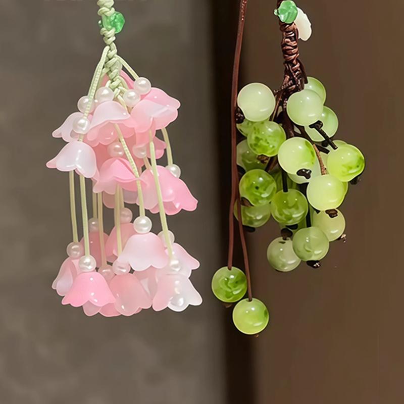 Grape Pendant Lily Of The Valley Diy Craft Kit Fresh And Cute Phone Charm Bag Charm Creative Keychain