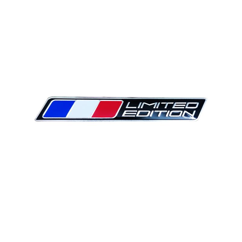 1X Aluminum Motorcycle Sticker of France Italian Flag Limited Edition for Rear of Car Motorcycles and Bicycles