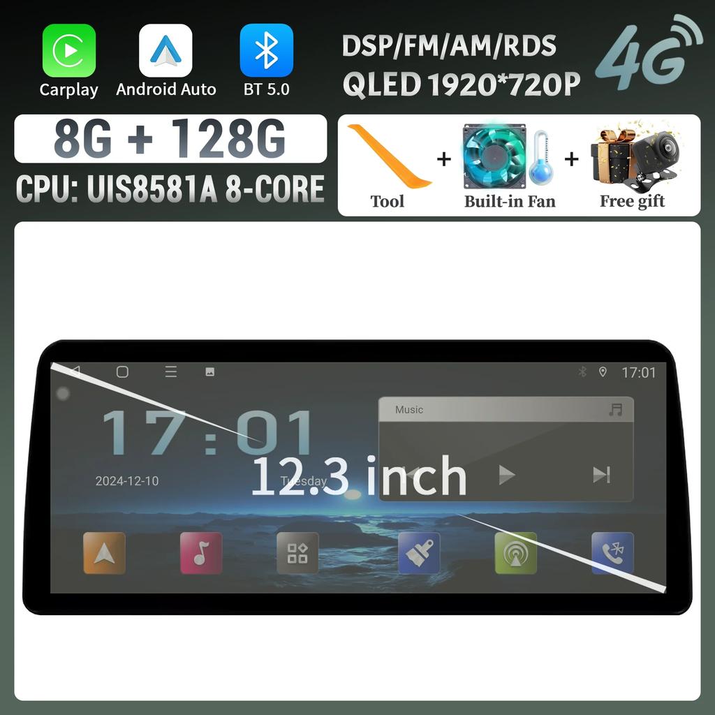 12.3inch Android 14 For Toyota Corolla 2019-2025 Car Radio Navigation 4G GPS Multimedia Wireless BT Carplay Screen Stereo