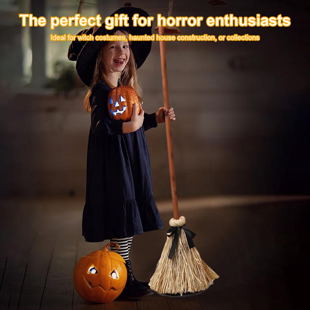 Sesle Aktifleşen Yüzen Süpürge Sopası Ürkütücü Sesler Hayaletli Dans Eden Süpürge Cadılar Bayramı Veranda Parti Sergileri İçin Cosplay Süpürge Aksesuarları