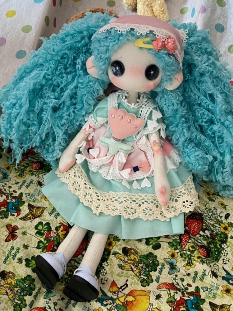 

Heartbeat Moment Four Seasons Kissaten Tale Series 1/6 Scale Handmade Cloth Doll Curly Turquoise Hair Lolita Dress Ornament Gift