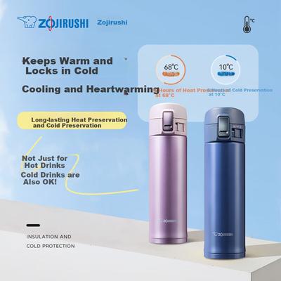 ZO JIRUSHI Stainless Steel Insulated Tumbler with Spring Lid, Large Capacity Water Bottle for Men And Women, Portable Stylish Gift for Students KZ48