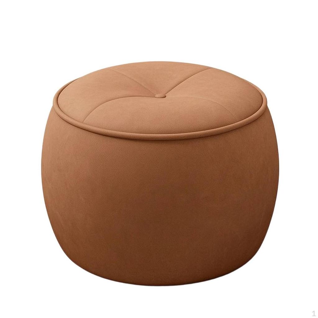 Round Ottoman Compact Stool Low-Height for Living Room, Entryway