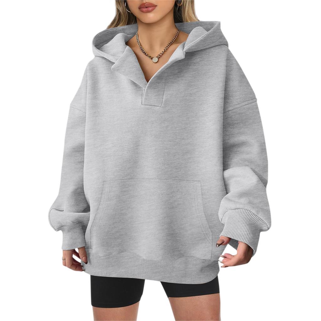 Real Shot 2025 New Autumn and Winter Women's European Beautiful Women's Oversized Loose Sweater Sweatshirt Long-sleeved Jacket