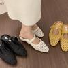 Niche Design Sense Breathable Hollow Bag Head Half Slippers Women's Summer Wear Versatile Not Tired Feet Low Heel Muller Shoes Sandals