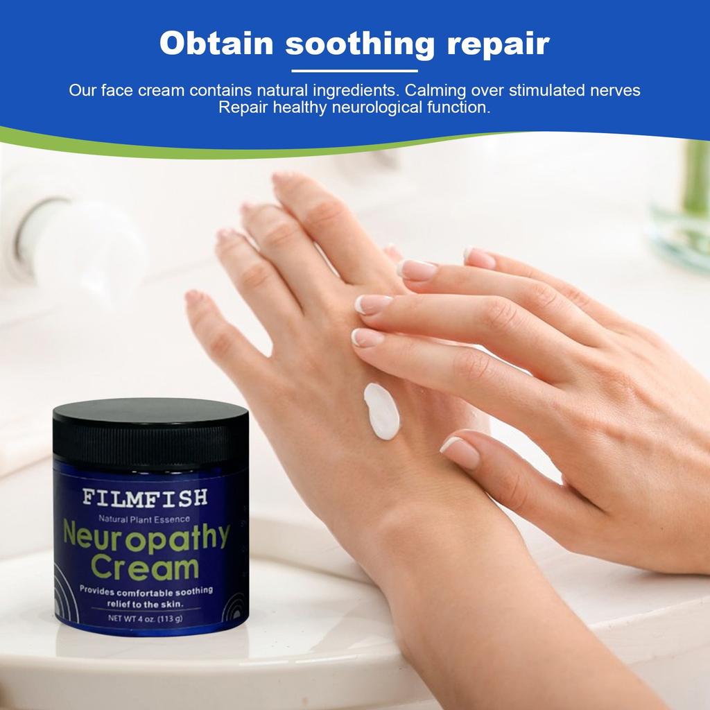 Neuropathy Relief Cream Extra Strength For Feet, Legs, And Hands. Vegan And -Free, Non-Greasy, Gentle, Non-Burning With Effec