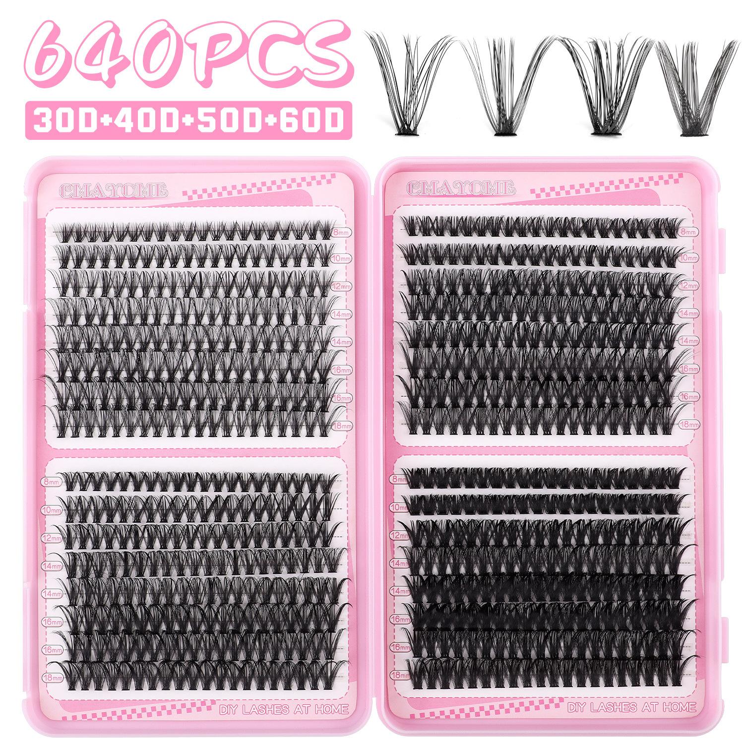 

640 Пучков D Песня Одиночные Пучки Накладные Ресницы Для Ежедневной Носки DIY Сегментированные Натуральные Густые Волосы