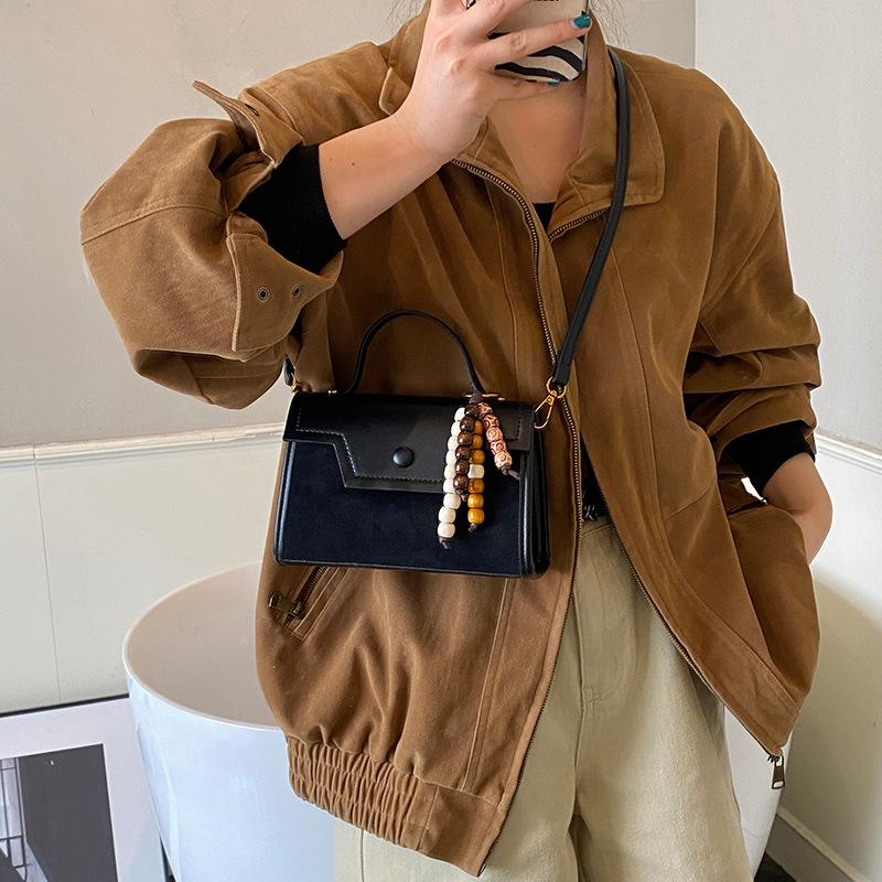 Early Spring New Leopard Print Bag Women's Highend Handbag Small Square Korean Versi Frosted Suede Shoulder Crossbody Bag