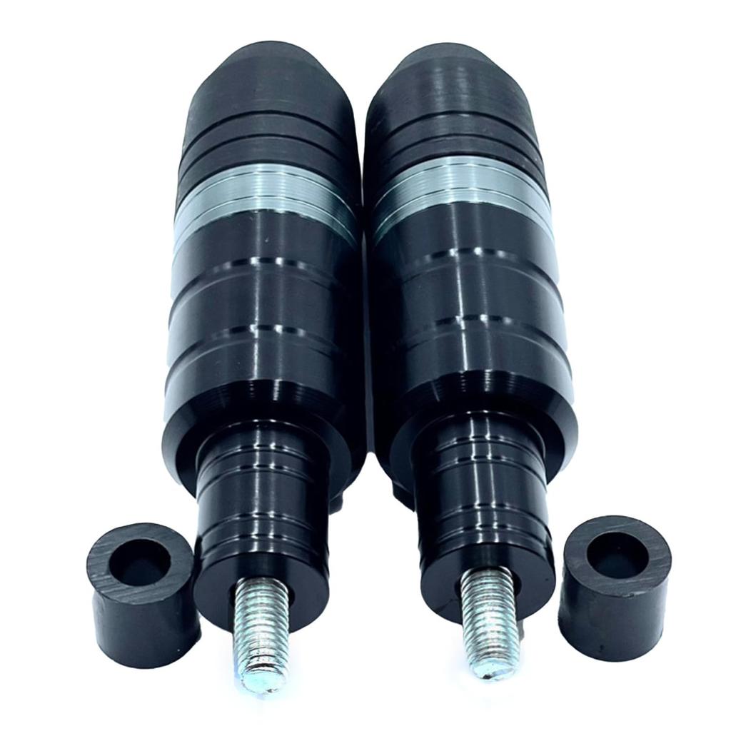 Shymie Motorcycle Engine Guard Muffler Protector Slider Crash Frame Pair M8 Screw Universal Left and Right 2 Piece Set Silver