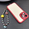 Colorful Puppy Head Camera Beaded Lanyard Pendant for Mobile Phones. Handmade and Cute for DIY Enthusiasts. Great for Female Users.