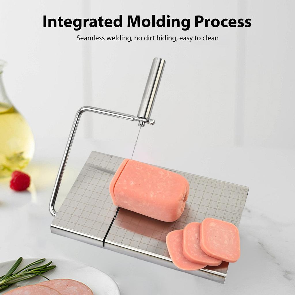 Stainless Steel Cheese Slicers Multi Purpose Kitchen Tool Cheese Slicers Cutter Board Precise Measurement Non Slip Base