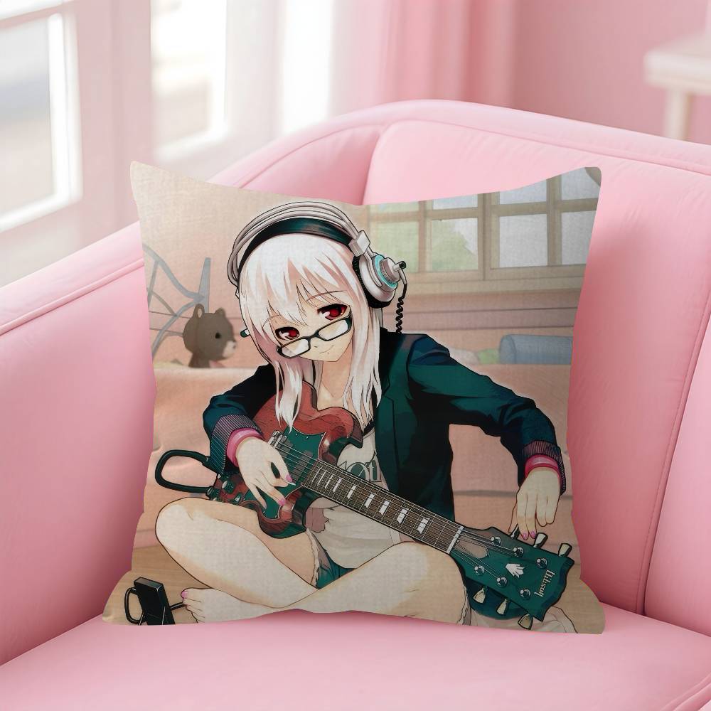 Beautiful Super S-Sonico Anime Personalized Pillow Dust Cover Bedroom Kids Party Decoration Pillowcase Birthday Children Gift