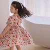 Tutu Xiaoxiang Girls' Red Floral Cotton Princess Dress