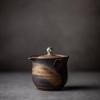 210ml Japanese Style Ceramic Gilded Teapot Vintage Old Rock Clay Coarse Pottery Kung Fu Tea Set
