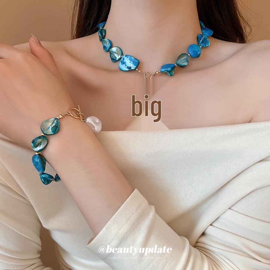 Irregular Starfish Pearl Jewelry Set: Necklace, Bracelet & Ring - Beach Vacation Style, Light Luxury Feel