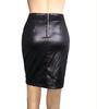 Women's Casual Open High Waist Package Hip Zipper Sexy Leather Half-body Skirt