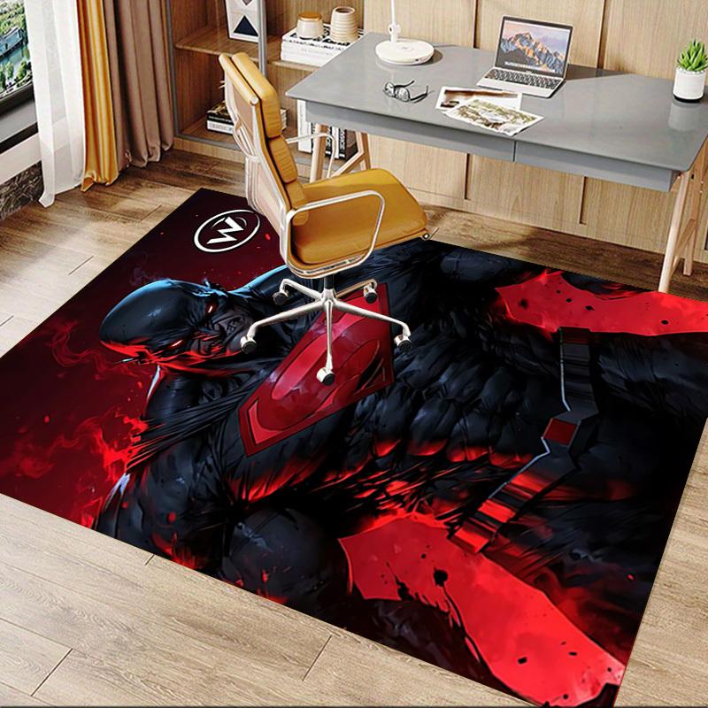 1pc Superman black Carpet, for Home & Office Decor, Desk Chair Carpet, Festive GiftL1390